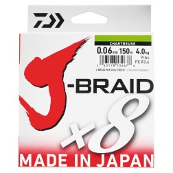 Tresse JBraid 8 brins 6/100 (Chartreuse)