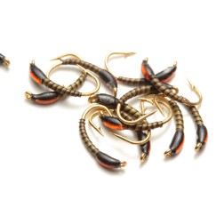 Nymphe quill olive tête noire rabat orange